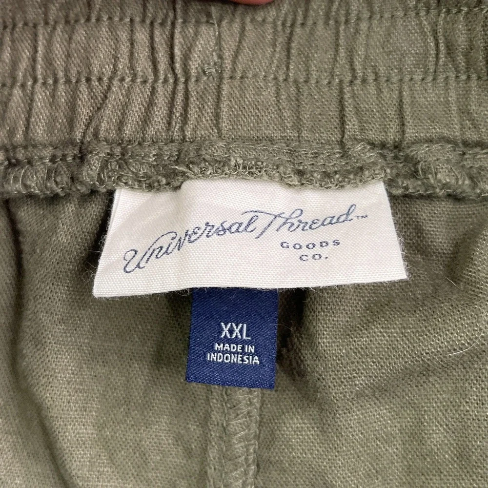 NEW‎ Universal Thread Shorts Womens XXL Green Linen Blend Casual Coastal Beachy